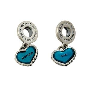 Pandora Sterling Silver Piece of My Heart Mother & Son Bead charm pendant - GM75